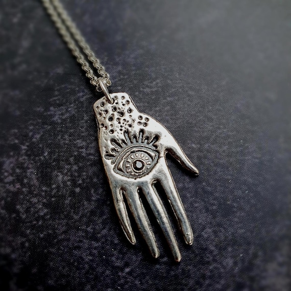 Palmistry Hand pendant necklace