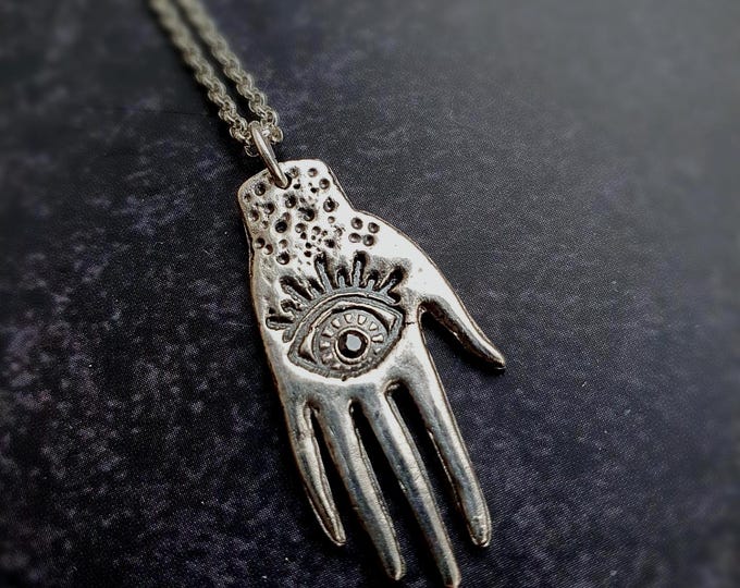 Palmistry Hand pendant necklace