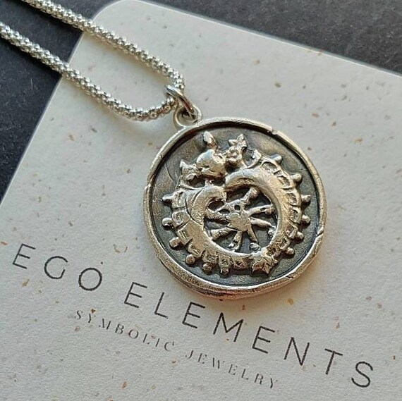 Antique wax seal Heart necklace