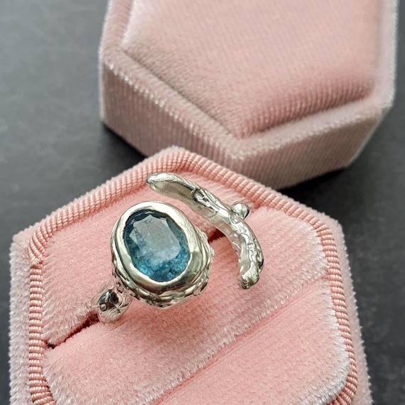 Mermaid Teal Blue Kyanite Ring