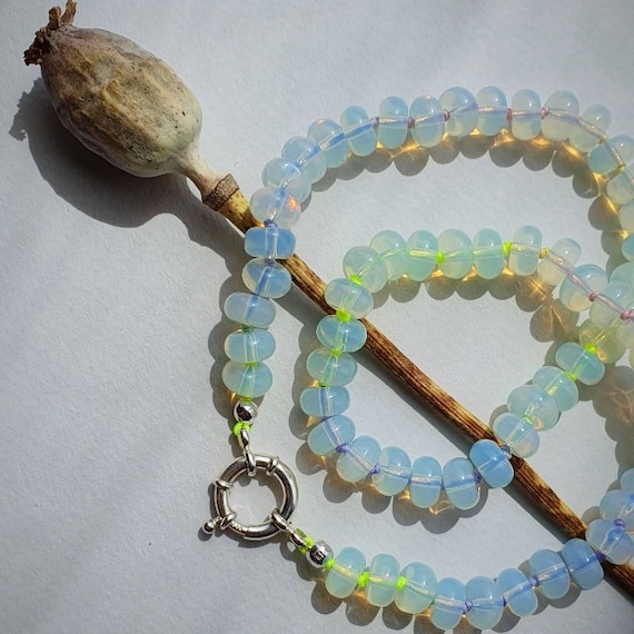 Opalite hand knotted necklace