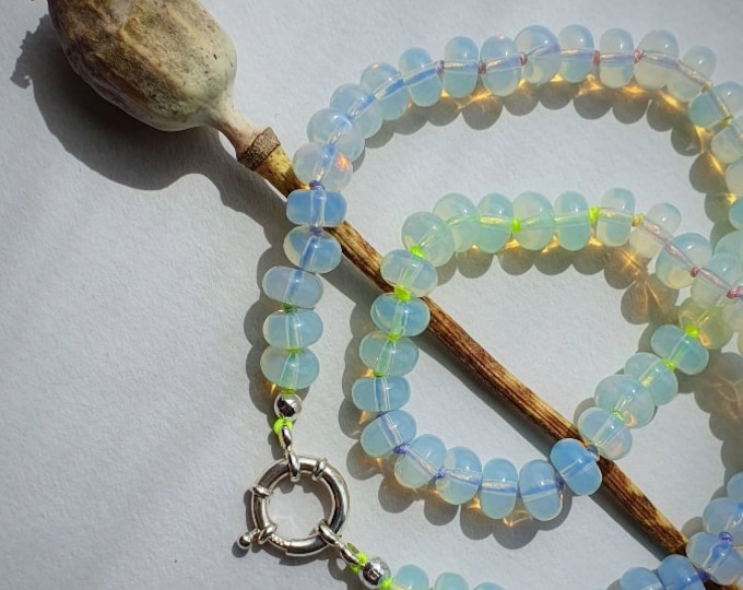 Opalite hand knotted necklace