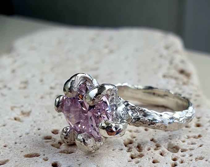 Pink CZ Statement Ring