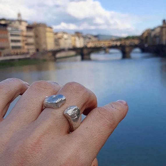 Abstract Silver Ring