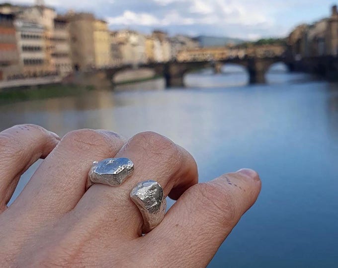 Abstract Silver Ring