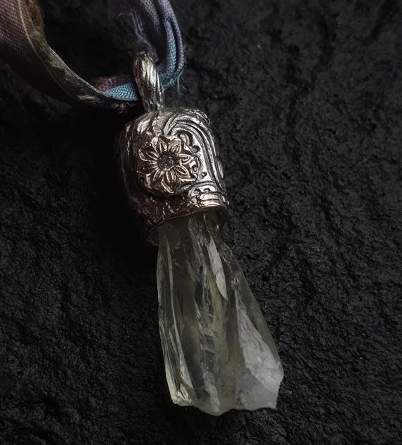 Green Amethyst Point Necklace