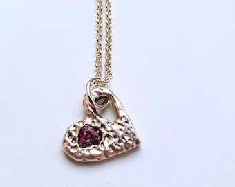 Red Sapphire Heart Necklace