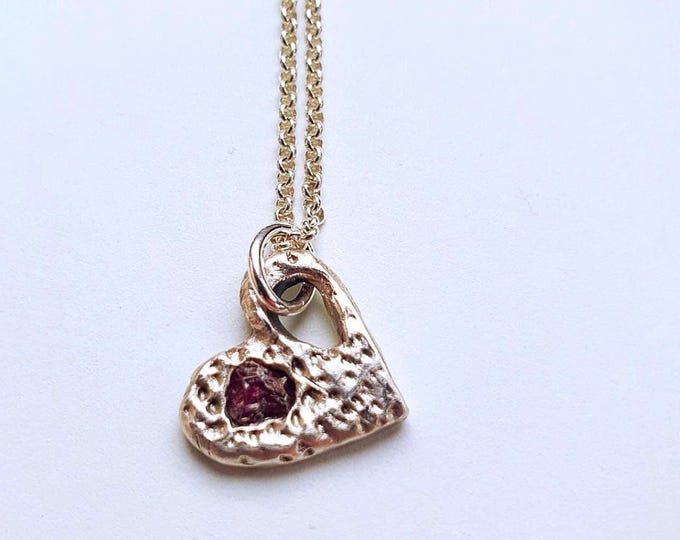 Red Sapphire Heart Necklace