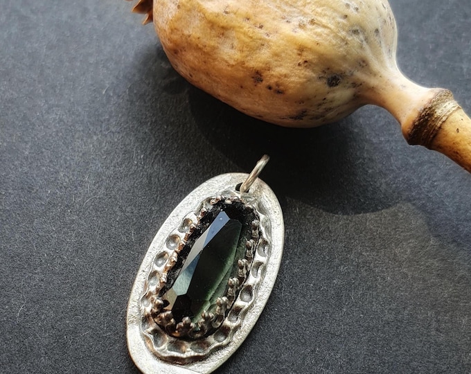 Green Rosecut Tourmaline pendant