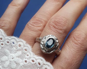 Teal Blue Kyanite Ring