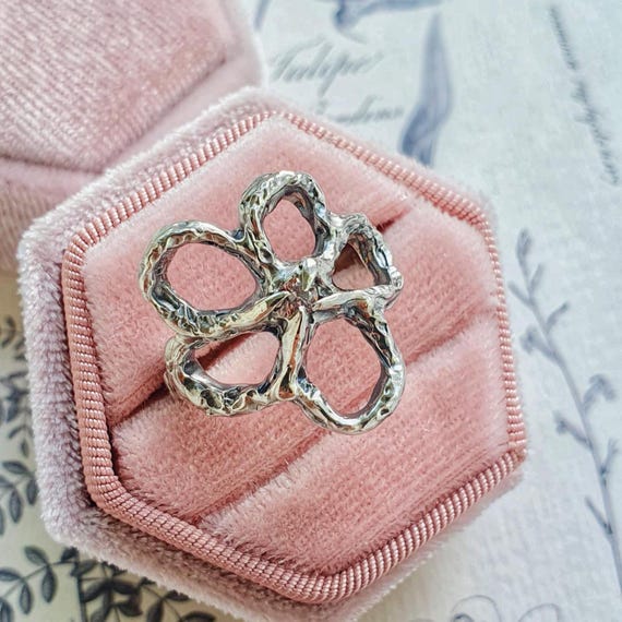 Melted Flower Ring, Size 7 US