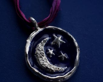Artisan Moon and Stars Pendant