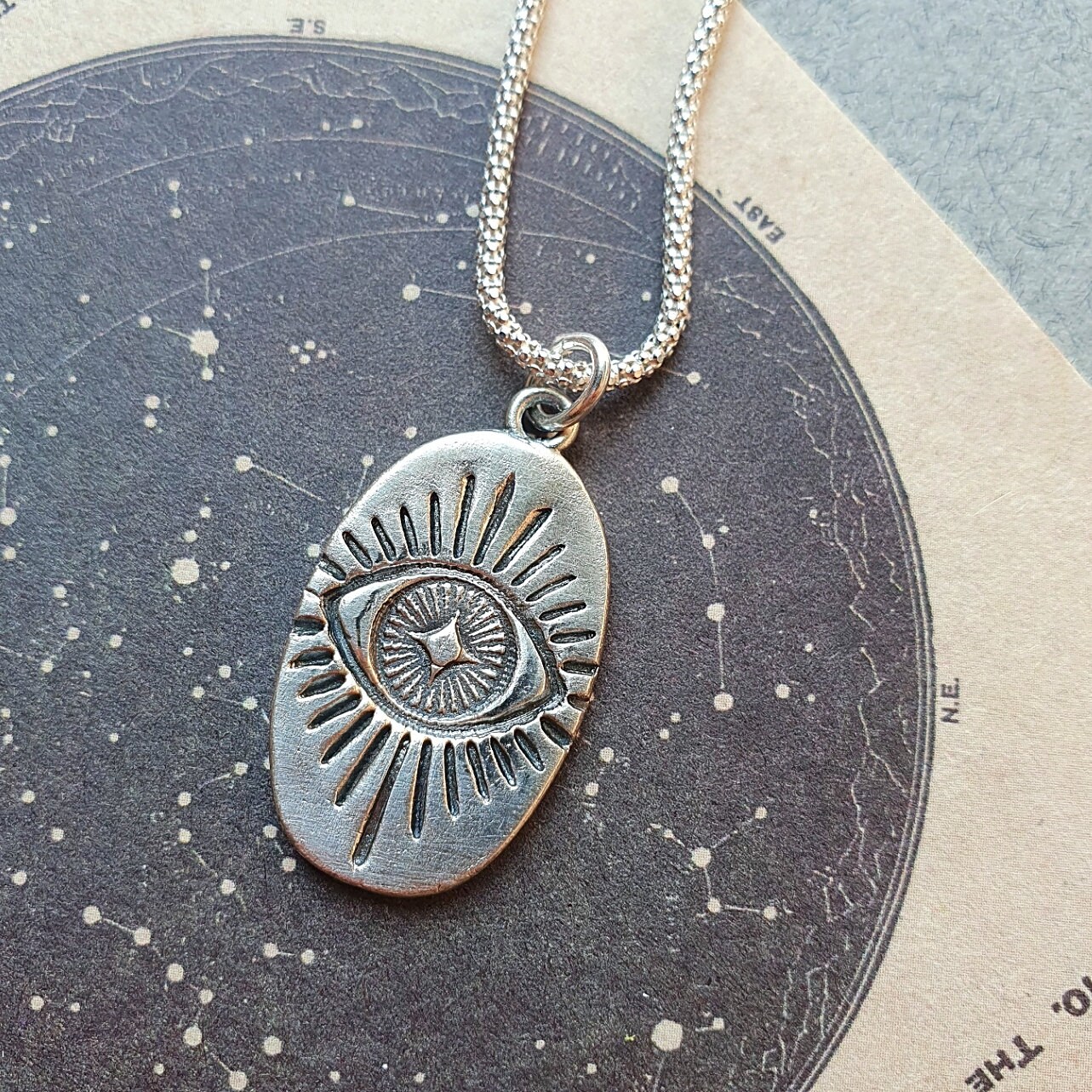 Evil Eye Protection Amulet Necklace Solid Silver Artisan Etsy evil-eye-protection-amulet-necklace-solid-silver-artisan-etsy