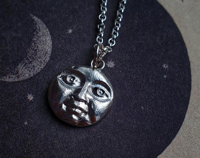 Luna Moon Face Pendant