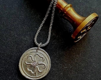 Wax Seal Clover necklace