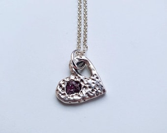 Pink Sapphire Heart Necklace