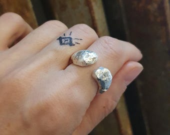 Abstract Silver Ring