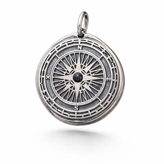 Compass Pendant with blue Sapphire