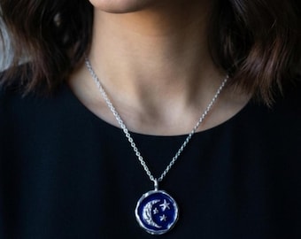 Artisan Moon and Stars Pendant