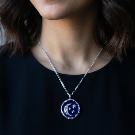 Artisan Moon and Stars Pendant