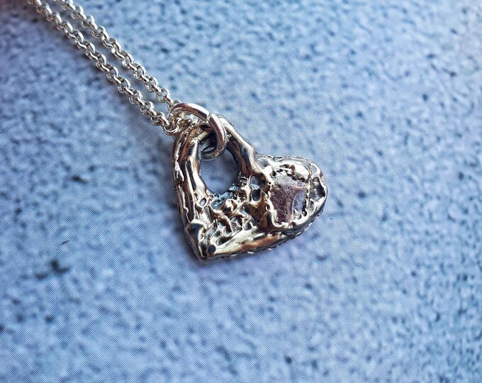 Pink Sapphire Heart Necklace