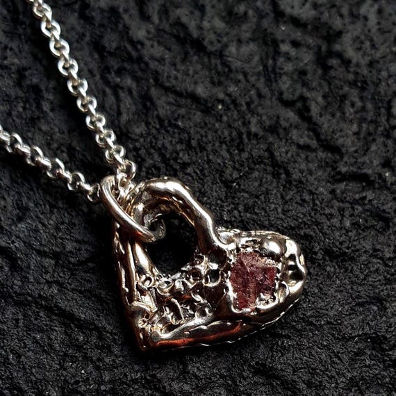 Pink Sapphire Heart Pendant