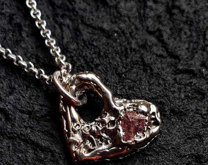 Pink Sapphire Heart Pendant