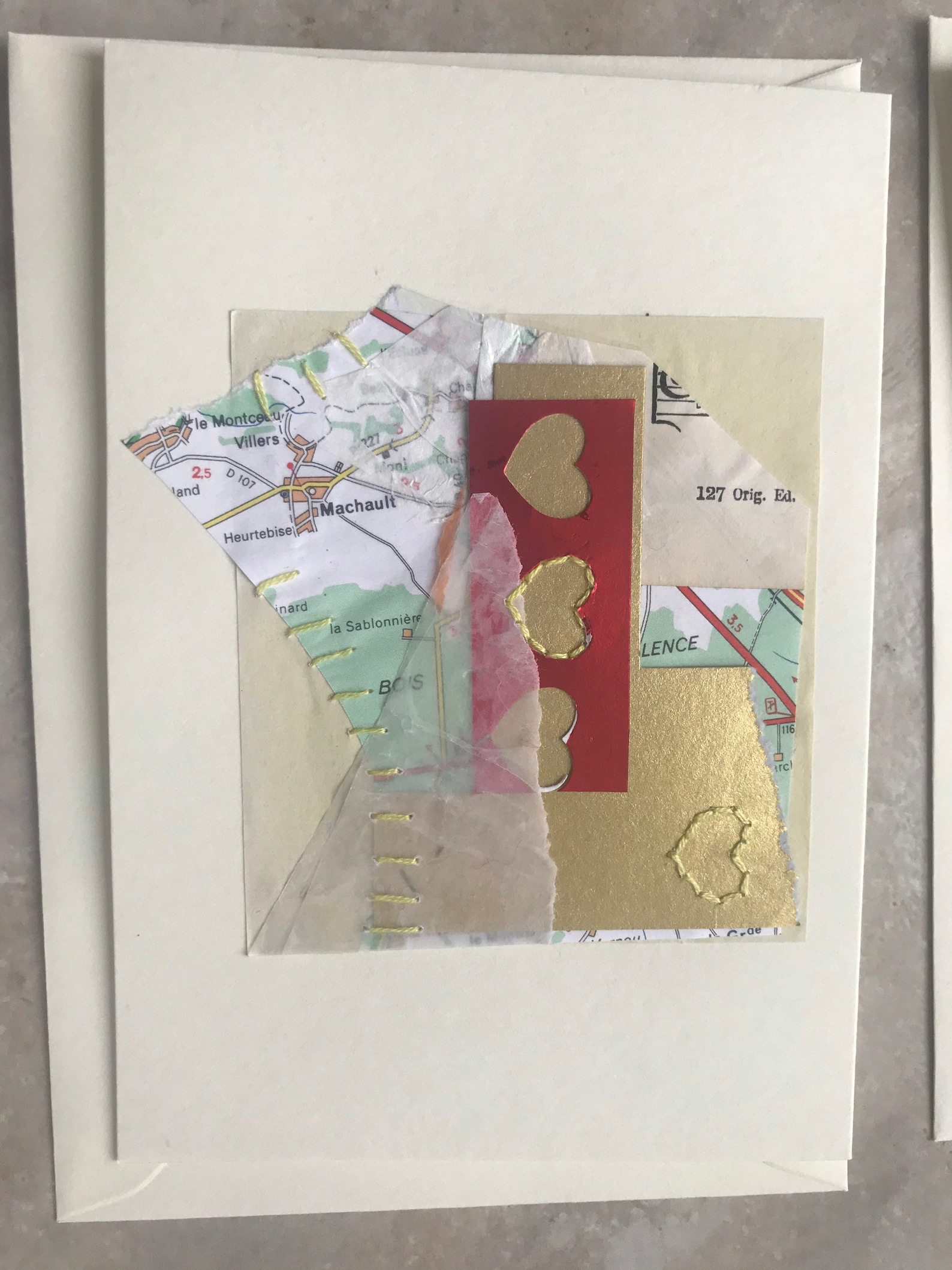 Handmade Paper Collage Greetings Cards Set of Four. Etsy