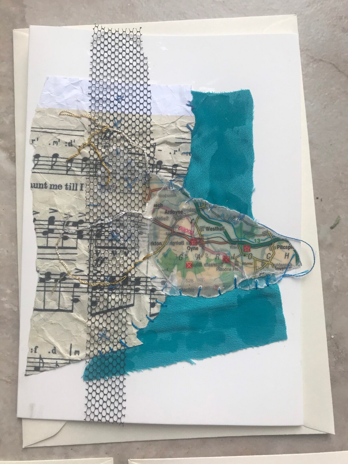 Handmade Paper Collage Greetings Cards Set of Four. Etsy