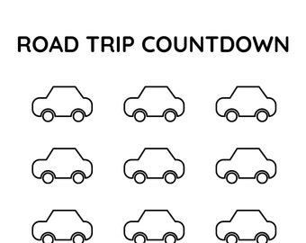 Road Trip Vacation Countdown  - Instant Download