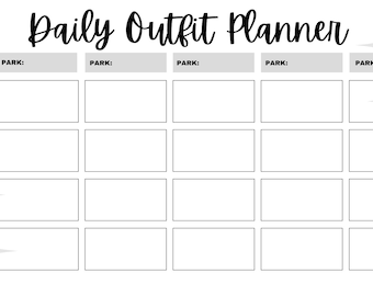 Daily Outfit Planner - Instant Download