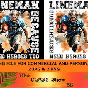 Lineman Hero PNG: Football Player Design (Digital Download)