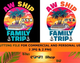 Family Cruise Png, Aw Ship It's A Family Trip, Family Cruise Trip PNG ...