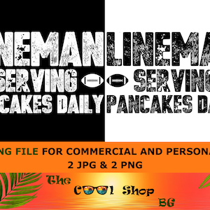 Lineman Serving Pancakes Daily PNG: Football Mom Cricut Design (Digital Download)