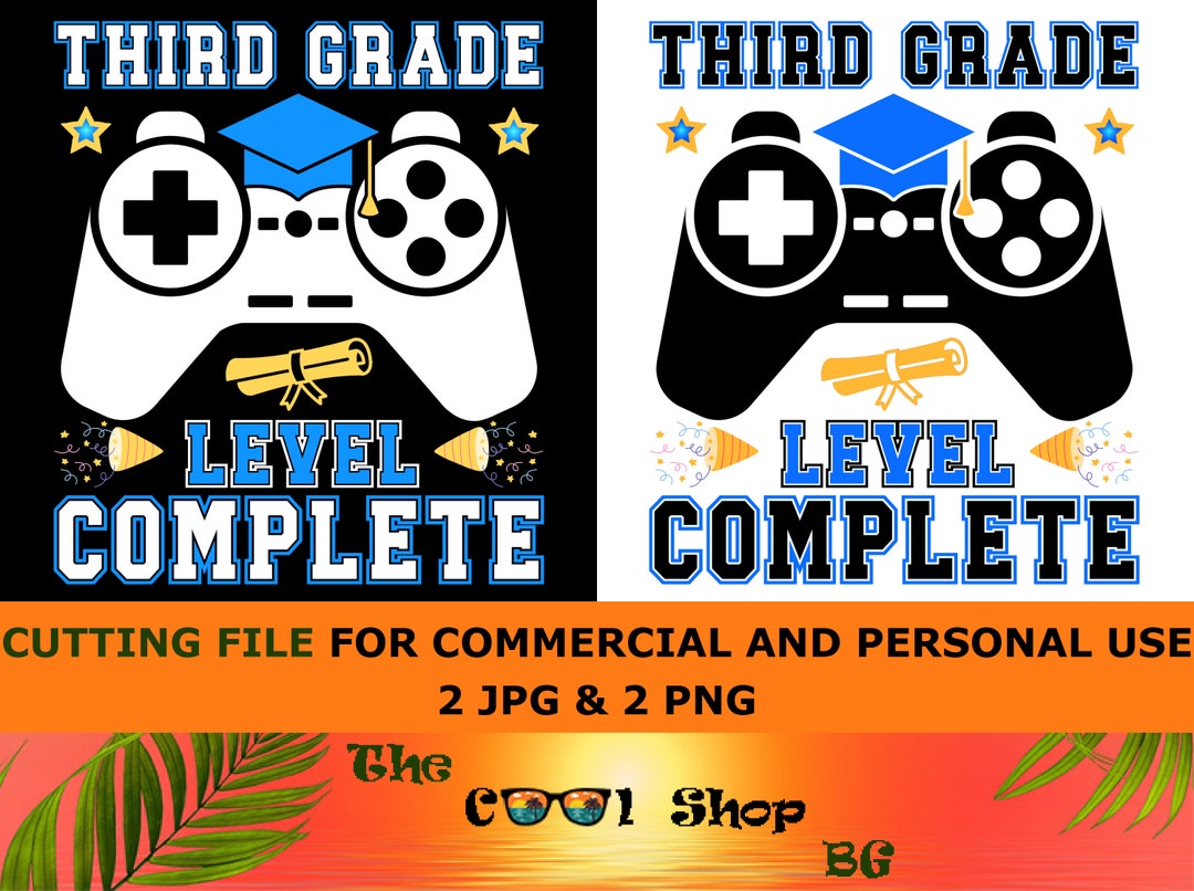 Third Grade Level Complete PNG JPG: Graduation Video Game (digital ...