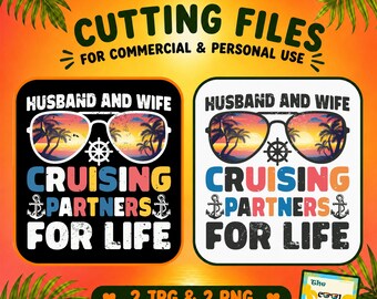 Husband And Wife Cruising Partners For Life Png, Couple Cruise Png, Cruise Trip Png, Matching Couple Shirts, Cut Files For Cricut, Png, Jpg