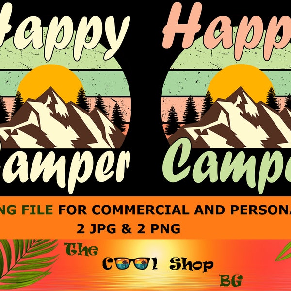 Happy Camper Png, Camping Png, Adventure Png, Camp Life Png, Campfire Png, Marshmallow Camp Png, Vacation Png, Outdoors Png, Png Silhouette