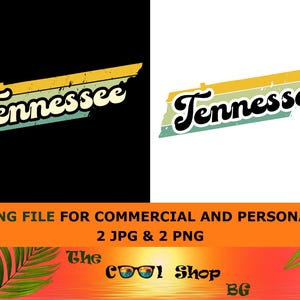 Retro Tennessee Sunset PNG: Vintage State Design (Digital Download)