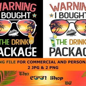 Aviso: Comprei o pacote de bebidas PNG Jpg, Pacote de bebidas PNG, Cruzeiro PNG, Camiseta de cruzeiro, Silhueta, Cricut, Arquivo de corte, Download digital