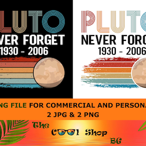 Never Forget Pluto Shirt Png, Retro Style Funny Space, Science T-Shirt Png, Pluto Never Forget Retro Style Shirt Png, Outer Space Png Gift