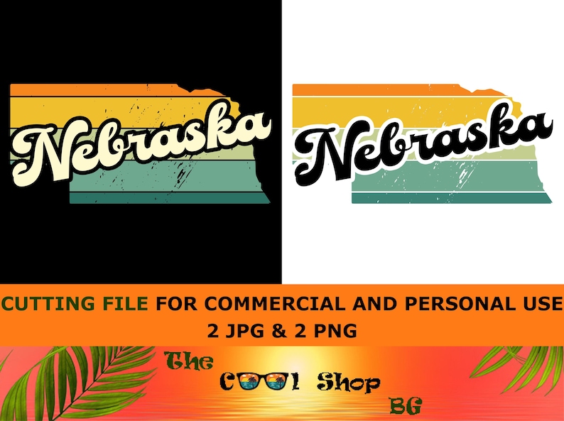 Retro Nebraska State Map PNG, Vintage 70s Sunset Stripes Sublimation ...