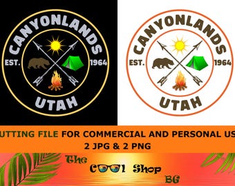 Canyonlands National Park Png, Retro Design Sublimations, Printable File, Clipart Downloads, Retro US National Park T Shirt Mug Bag Not Svg