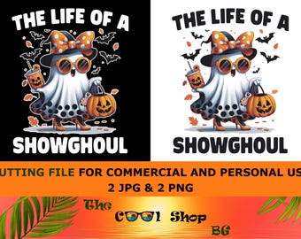 Showgirl Halloween PNG, A Vida de uma Showghoul PNG, Taylor Inspired Ghost T-shirt Clipart, Arquivo Cricut Showgirl Retrô, Novo Álbum da Taylor PNG