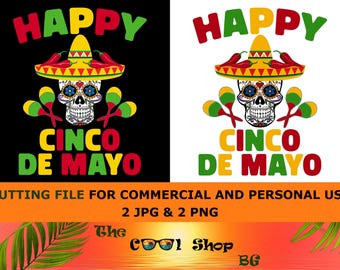 Western Cinco De Mayo Skull Png, Happy Cinco De Mayo Png, Sublimation Design, Mexican Festival Png, Sombrero Png, Sombrero Clipart, Maracas