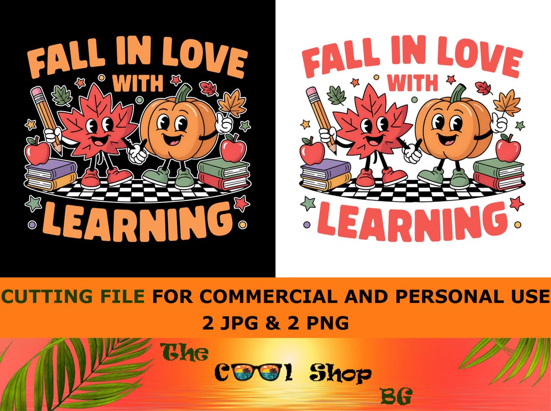 Fall in Love With Learning Png, Retro Teacher Fall Png, Retro Fall ...