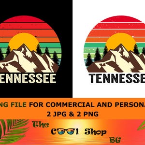 Retro Tennessee Sunset PNG: Vintage Sublimation Design (Digital Download)