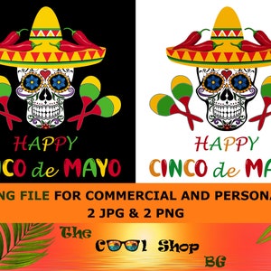 Western Cinco De Mayo Skull Png, Happy Cinco De Mayo Png, Diseño de Sublimación, Festival Mexicano Png, Sombrero Png, Sombrero Clipart, Maracas
