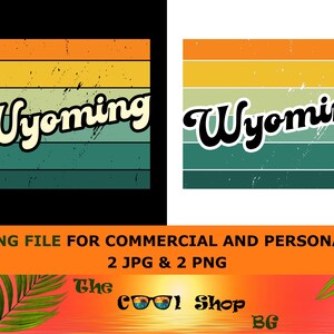 Retro Wyoming Vintage Sublimation Png, Wyoming Sonnenuntergang Png Design, Berge Bäume Retro Sonnenuntergang Png, Wyoming Png, Wyoming Zustand Png