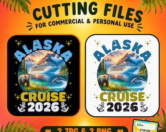 Crucero por Alaska 2026 PNG: Diseño de vacaciones familiares (Descarga digital)