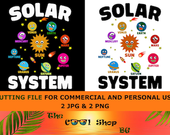 Sistema Solar PNG, Planetas PNG, Clipart do Sistema Solar, Clipart de Planetas, Terra PNG, Astronauta PNG, Espaço PNG, Arquivos de Corte para Cricut, Silhouette.